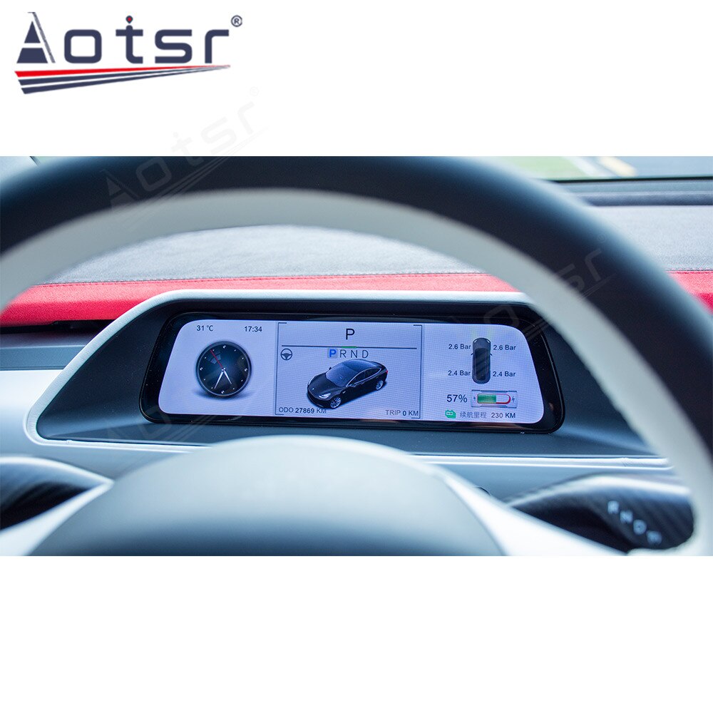 For Tesla Model 3  Model Y customized frame Digital Cluster LCD Car Virtual Instrument Dashboard Display Auto GPS Navigation-Aotsr official website