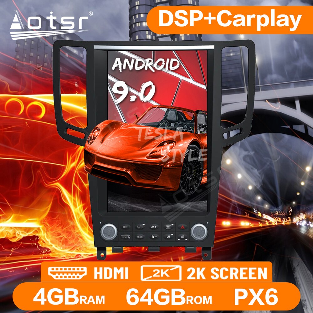 Tesla Style Android 9.0 PX6 Car Radio For Infiniti GX G37/G25/G35 2008-2014 Multimedia Player GPS Navigation Auto Audio Carplay-Aotsr official website