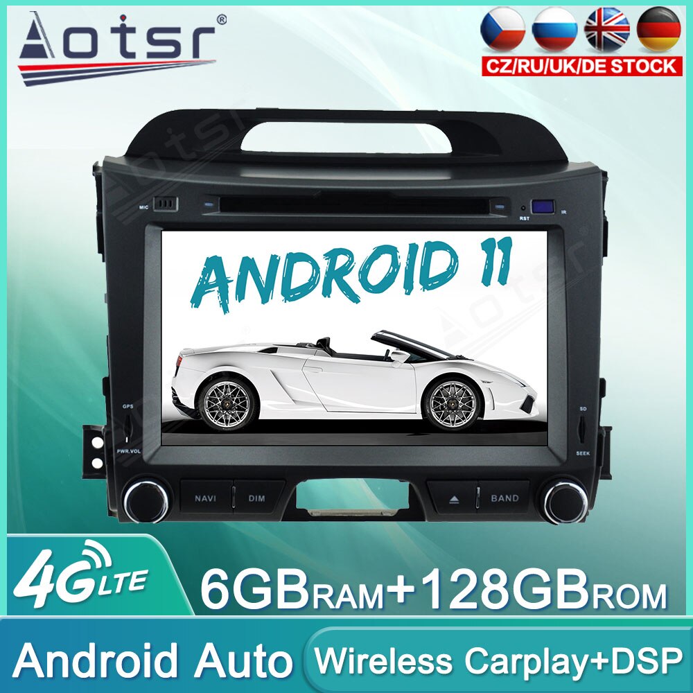 Android 11 128GB Car Radio DVD For KIA SPORTAGE 2010 - 2016 Audio Multimedia Player GPS Navigation Auto Stereo Head Unit Carplay-Aotsr official website