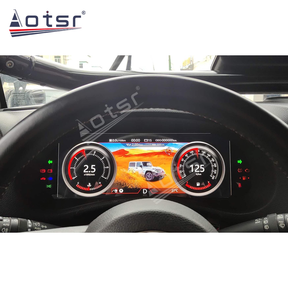 AOTSR 12.3 Inch For Jeep Wrangler 3 JK 2010+ Car LCD Cluster Instrument Multimedia Dashboard Modification GPS navigation player-Aotsr official website