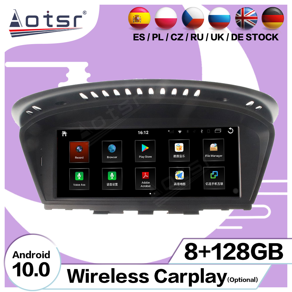 Android 10.0 multimedia player with GPS navigation stereo main unit DSP  8GB + 128GB suitable for BMW E60
