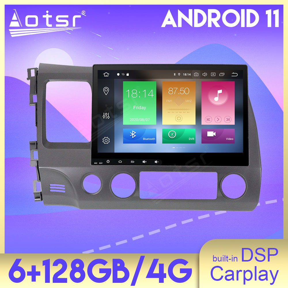 Qualcomm Android 11 Car Radio 8 Core Autoradio For Honda CIVIC 2006-2011 GPS Navigation DVD Multimedia Player Head Unit-Aotsr official website