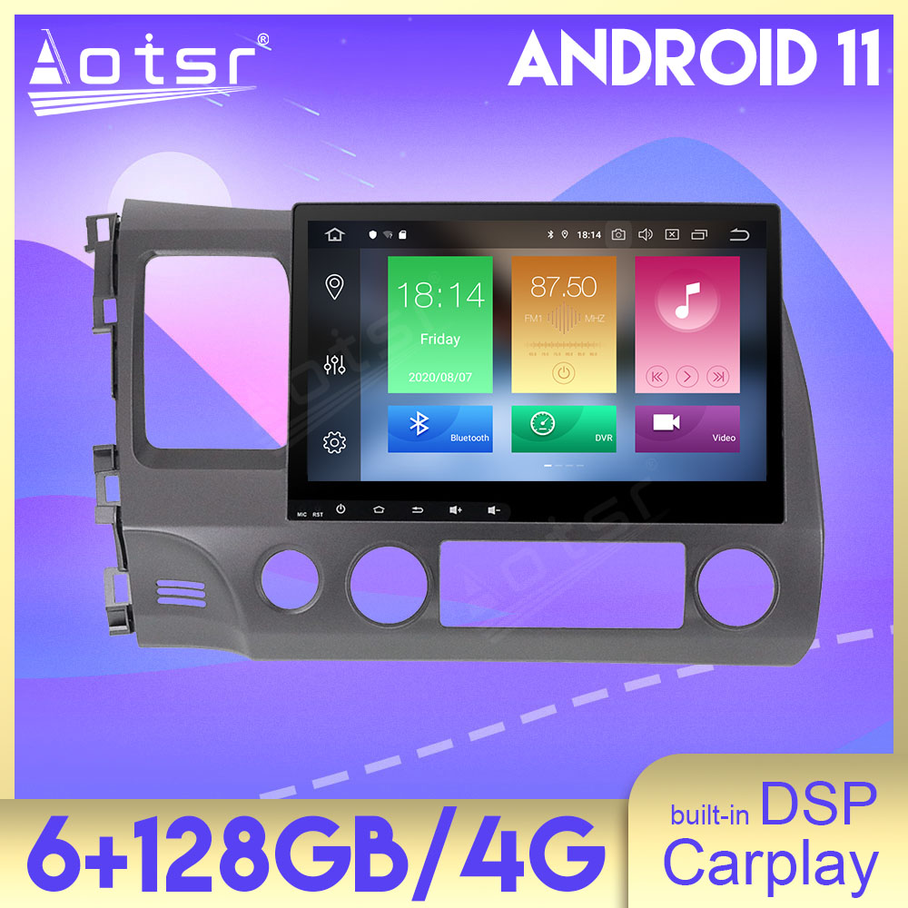 Qualcomm Android 11 Car Radio 8 Core Autoradio For Honda CIVIC 2006-2011 GPS Navigation DVD Multimedia Player Head Unit