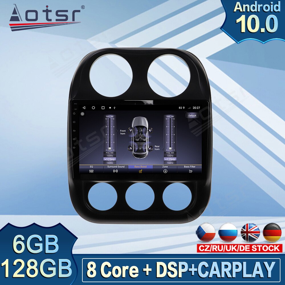 128G Android Radio For Jeep Compass 2010 - 2016 Car GPS Navigation Multimedia Screen Carplay Head Unit Recorder DVD Video Player-Aotsr official website