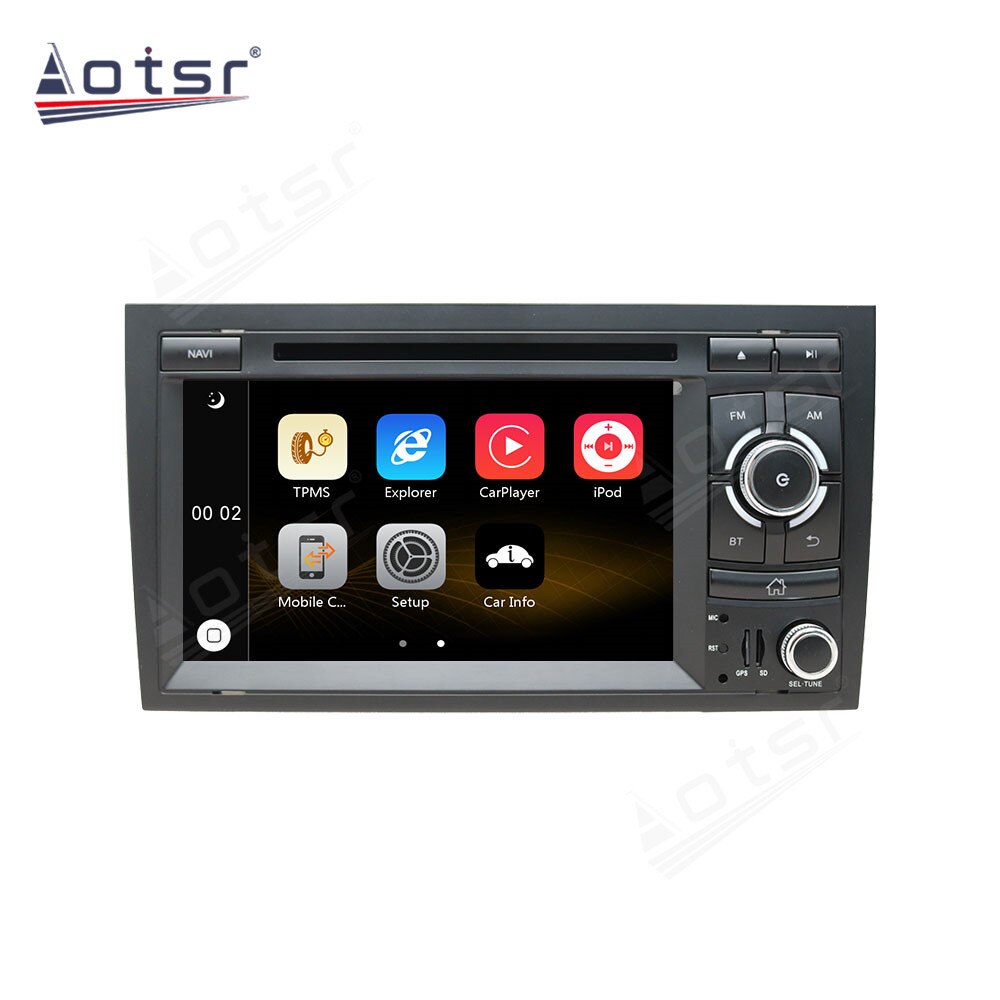 For AUDI A4 2002 - 2008  Wince 6.0 CD DVD Player Single DIN 7 Inch GPS Navigation Player BT in-Dash Radio Steering Wheel Control-Aotsr official website