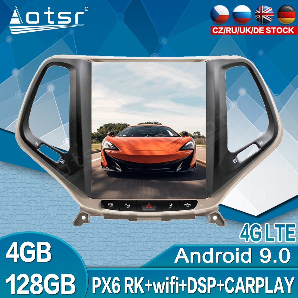 Tesla Screen For  JEEP Cherokee 2014 2015 2016 - 2019 Car GPS Navigation Android Radio Multimedia Video Player Autoradio Stereo-Aotsr official website