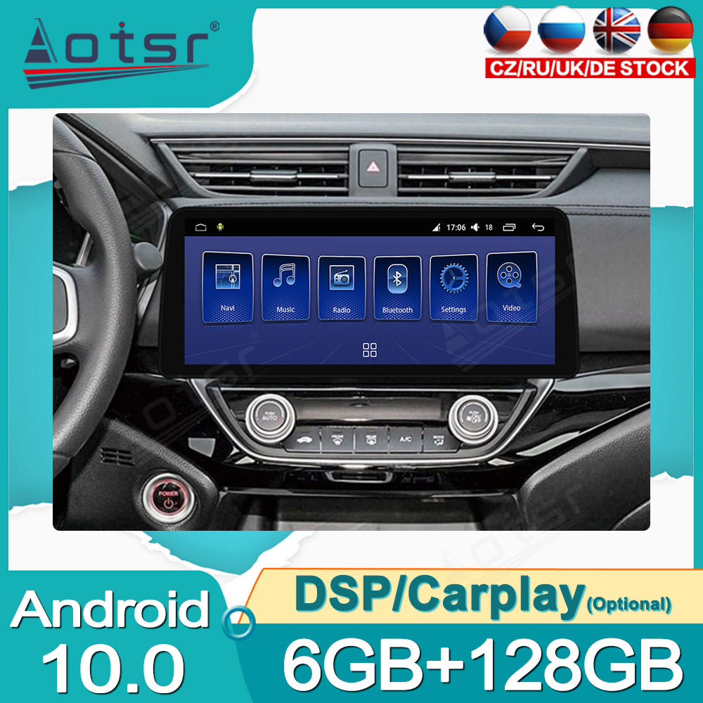 Android 10.0 multimedia player with GPS navigation stereo main unit DSP  6GB + 128GB suitable for Honda CRIDER 2019+ 12.3 inch