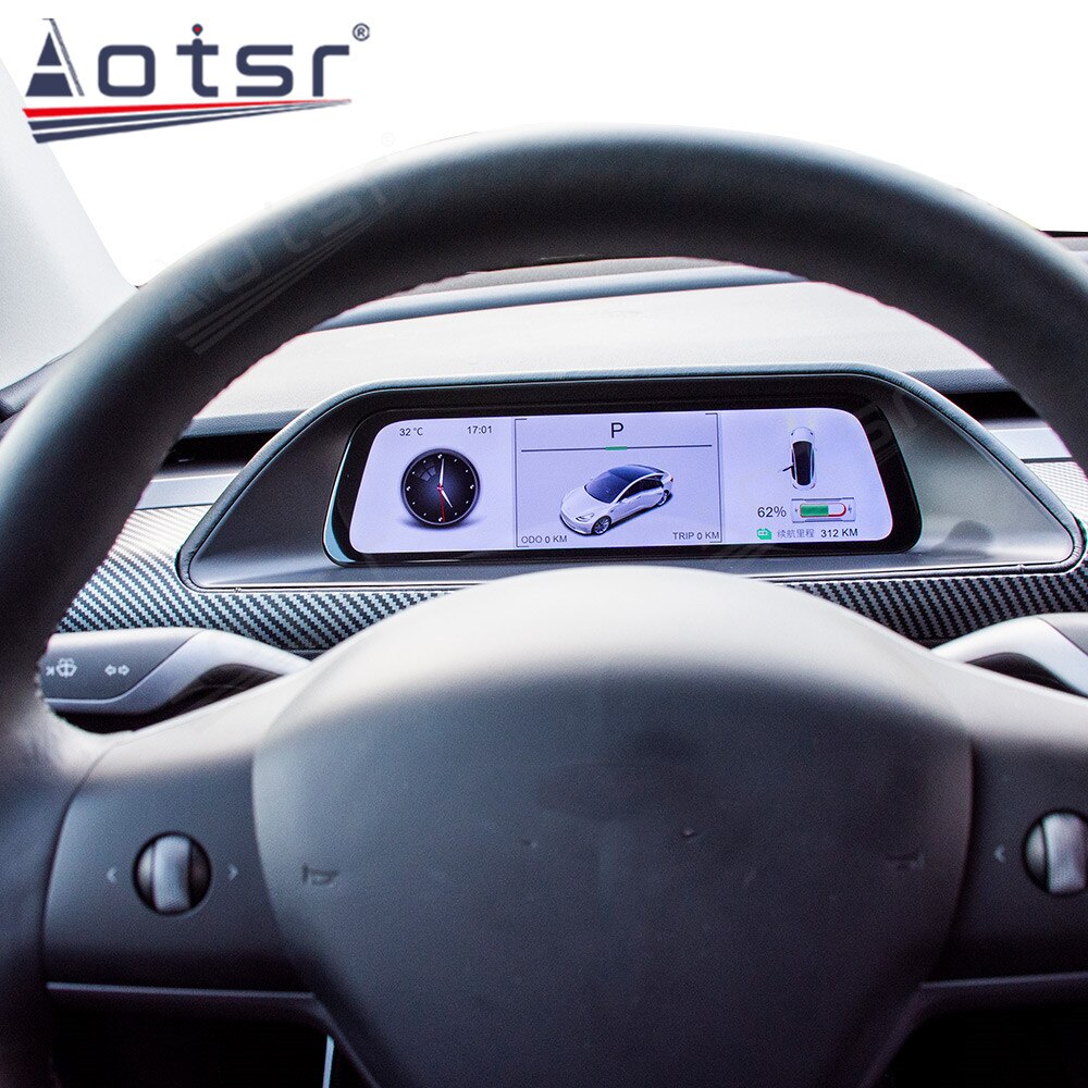 For Tesla Model 3  Model Y customized frame Digital Cluster LCD Car Virtual Instrument Dashboard Display Auto GPS Navigation-Aotsr official website