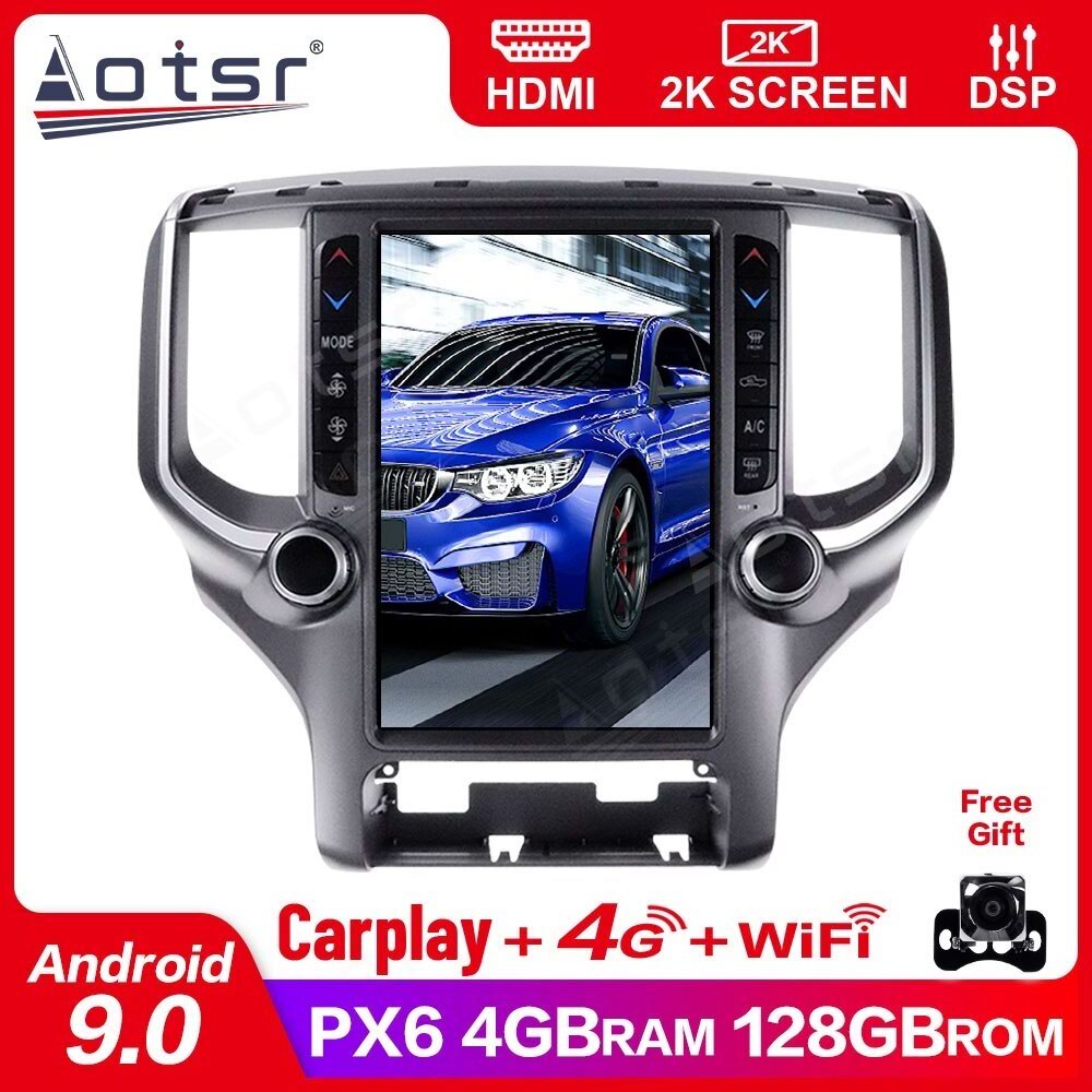 Android 9.0 128GB Tesla Vertical Screen Car Radio GPS For Dodge RAM 2018-2020 Wireless Carplay DSP WIFI headunit stereo-Aotsr official website