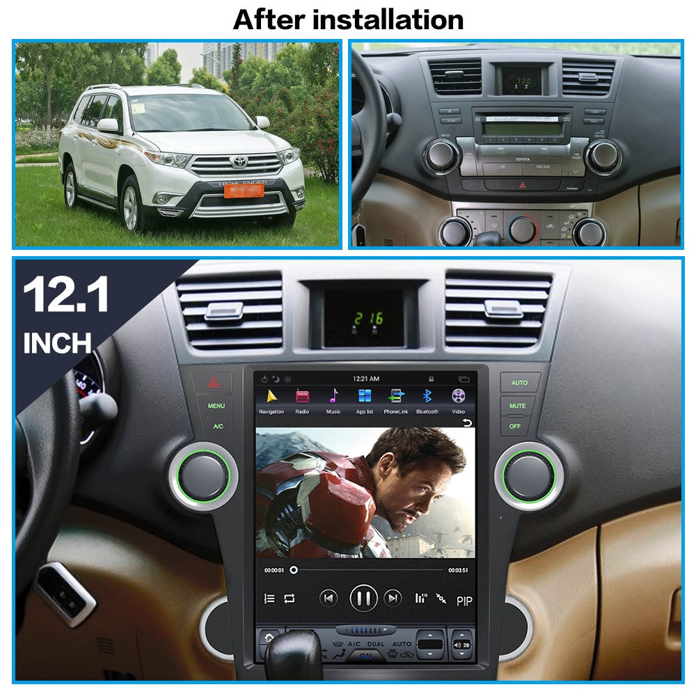 Tesla Style Android 9.0 GPS Navigation DVD Player For Toyota Highlander 2007-2013 Car Auto Radio Stereo Multimedia Head Unit Player-Aotsr official website