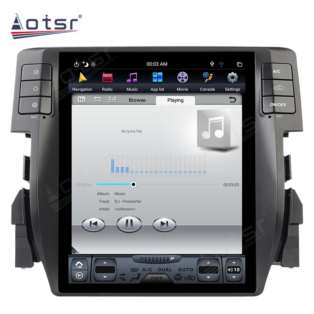 [PX6 Six-Core]128GB Tesla Vertical Big Screen GPS Navigaiton For Honda Civic 2016 - 2019 Car Radio Tape Recorder Multimedia DVD Video Player-Aotsr official website