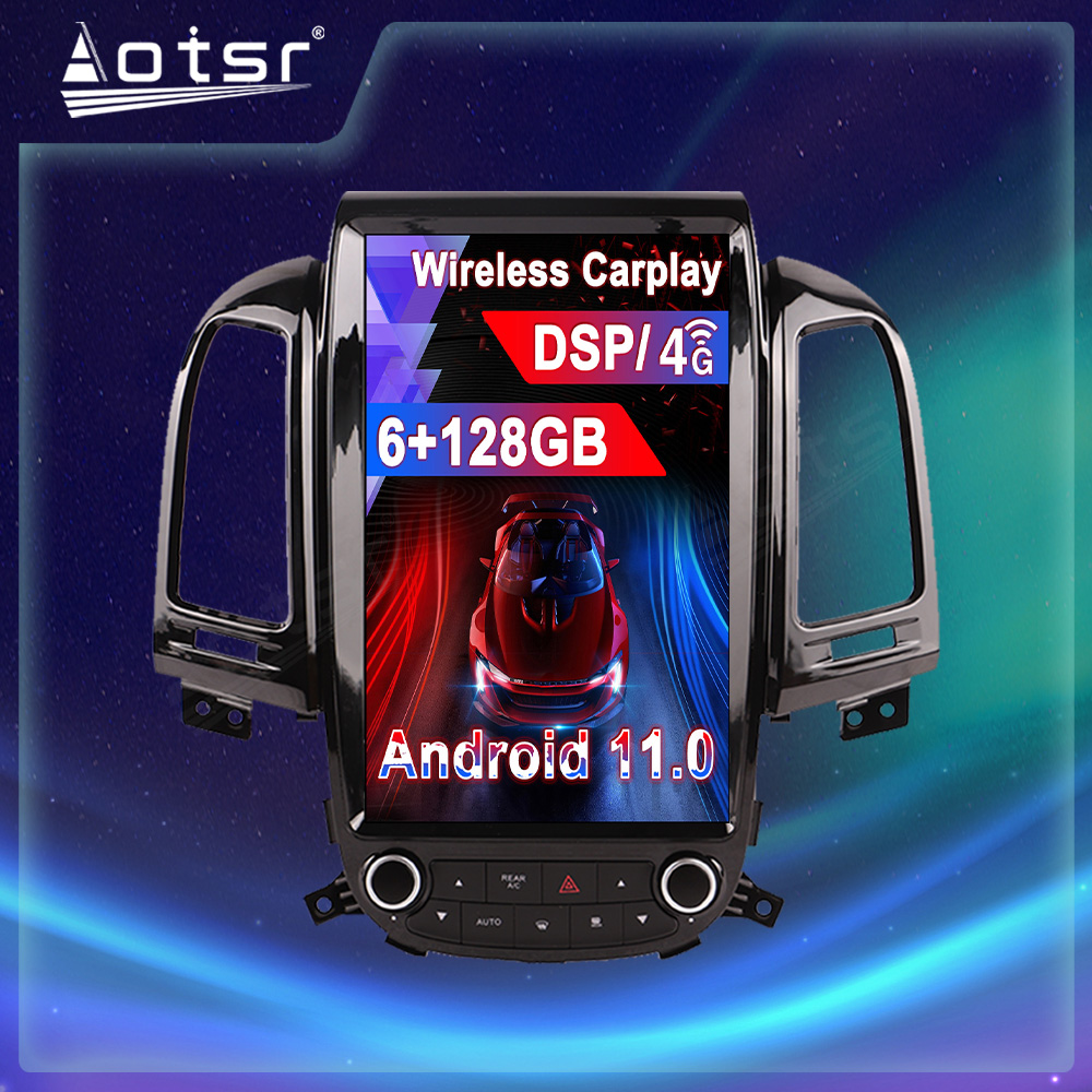 Android 11.0 multimedia player with GPS navigation stereo main unit DSP Carplay 6GB + 128GB suitable for Hyundai santa fe classic 06-12 -Aotsr official website