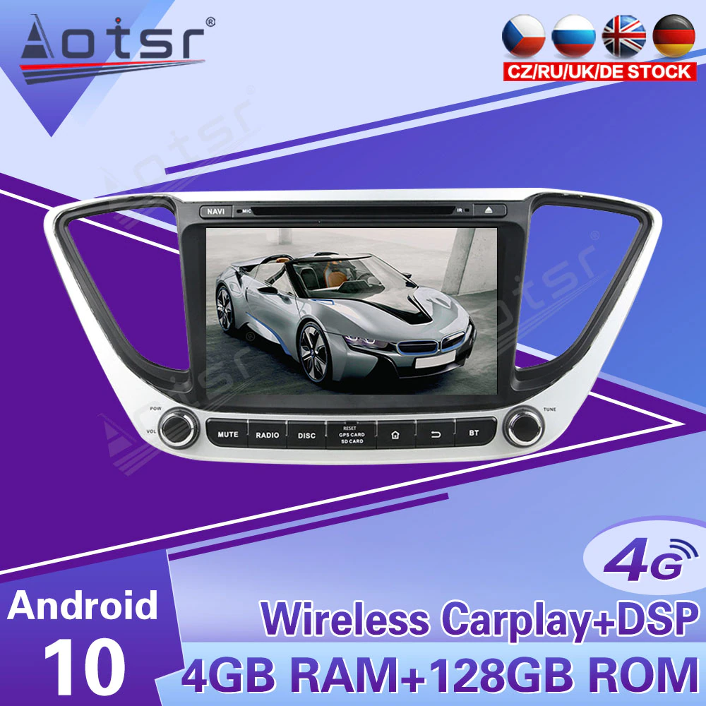 Android 10 Car Radio Tape Recorder Audio Multimedia Player Stereo For Hyundai Solaris Accent Verna 2017 2018 GPS Navi Head Unit-Aotsr official website