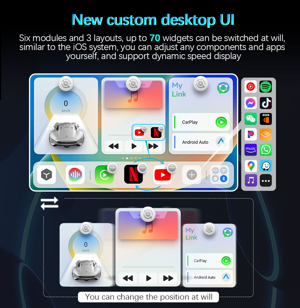 Wireless Carplay Mini AI Box Apple Carplay Android Auto 4G LTE GPS Youtube Netflix Play Head Unit