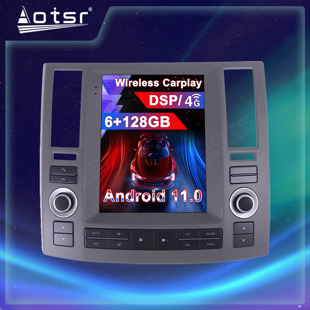 Android 11.0 multimedia player with GPS navigation stereo main unit DSP Carplay 6GB + 128GB suitable for Infiniti FX35 FX45 2006-2009-Aotsr official website