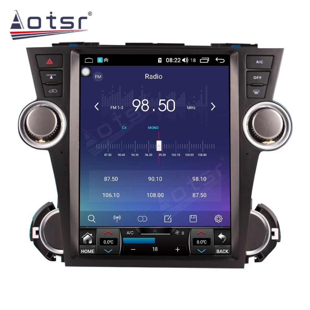 For Toyota Highlander 2009-2013 Android Tesla Car Radio GPS Navigation Multimedia Player Stereo Head Unit Screen-Aotsr official website