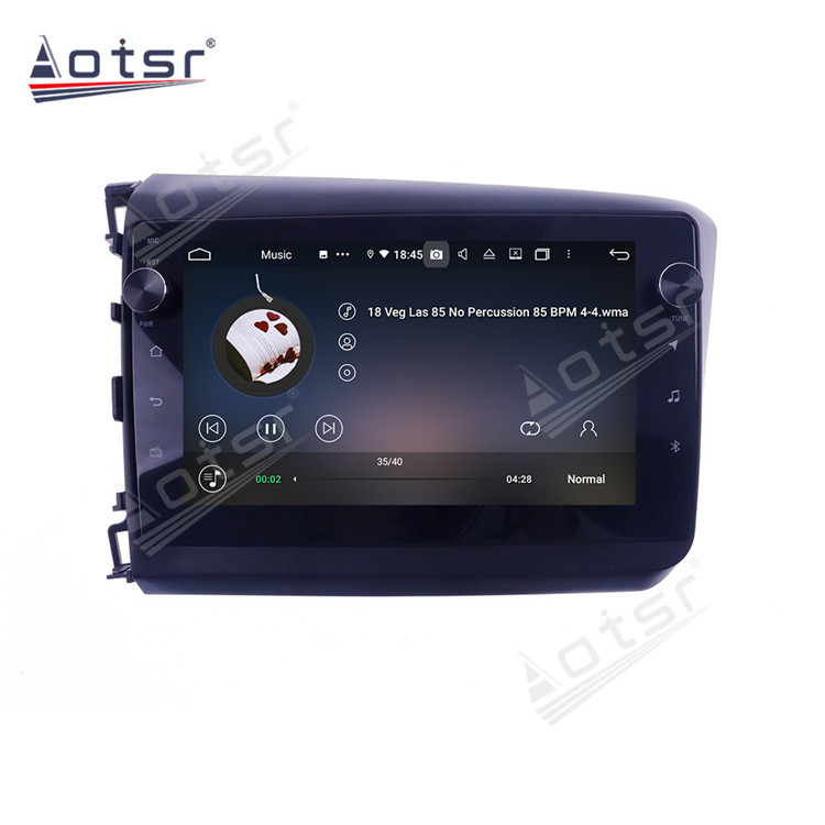 9 Inch Android 10.0 Auto Stereo For Honda Civic 2011-2015 Audio Car Radio DVD Multimedia Player GPS Navigation Head Unit