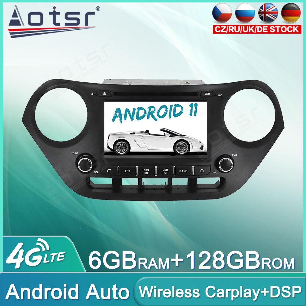 Android 11 128GB Car Radio DVD Player For Hyundai I10 2013+ Audio Multimedia Player GPS Navigation Auto Stereo Head Unit Carplay