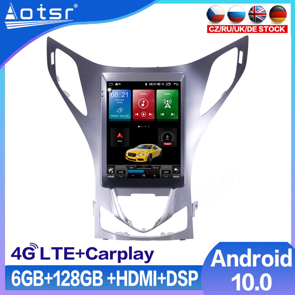 6GB+128GB Tesla Screen For Hyundai AZERA Grandeur Car Radio GPS Navigation Audio Android 10 Multimedia DVD Video Player Stereo-Aotsr official website