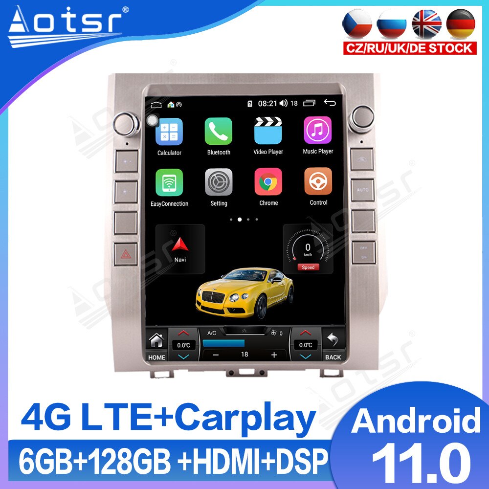 For Toyota Tundra 2013 - 2020 Car Radio GPS Navigation Android 11.0 Multimedia Player Tesla Style Audio Stereo Head Unit Carplay-Aotsr official website
