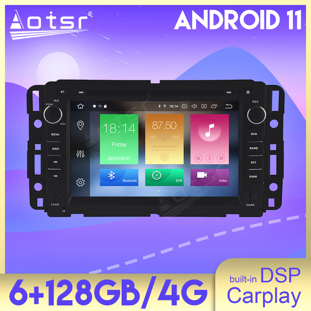Android 11.0 6GB+128GB DSP Car Multimedia Audio Radio For GMC Yukon Tahoe 2007-2012 Car GPS Navigation Unit Radio Tape Recorder-Aotsr official website