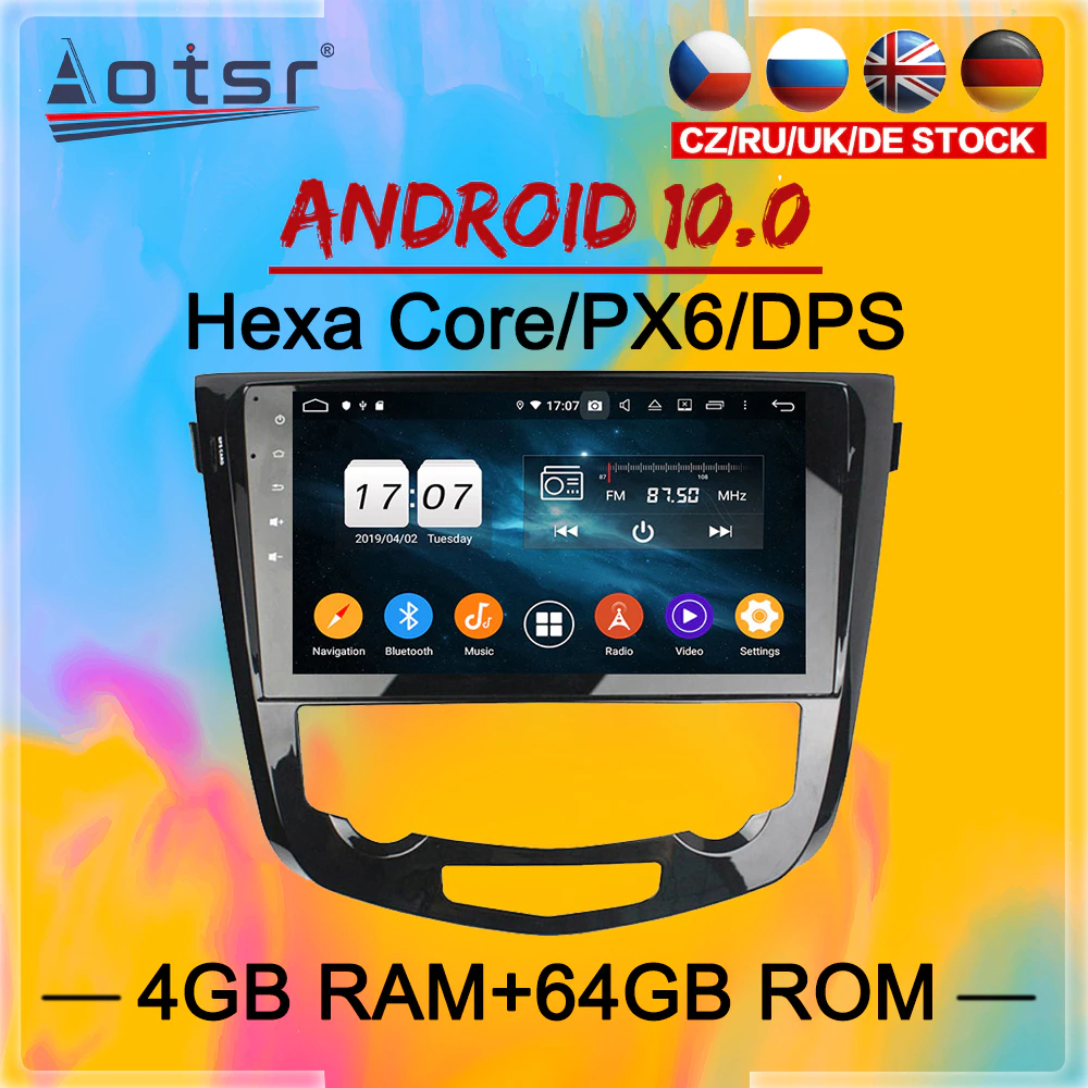 2 Din IPS Screen Android 10 DSP Car Multimedia Player For Nissan X-Trail Qashqai J10 J11 2014+ Navi Audio Radio Stereo head unit