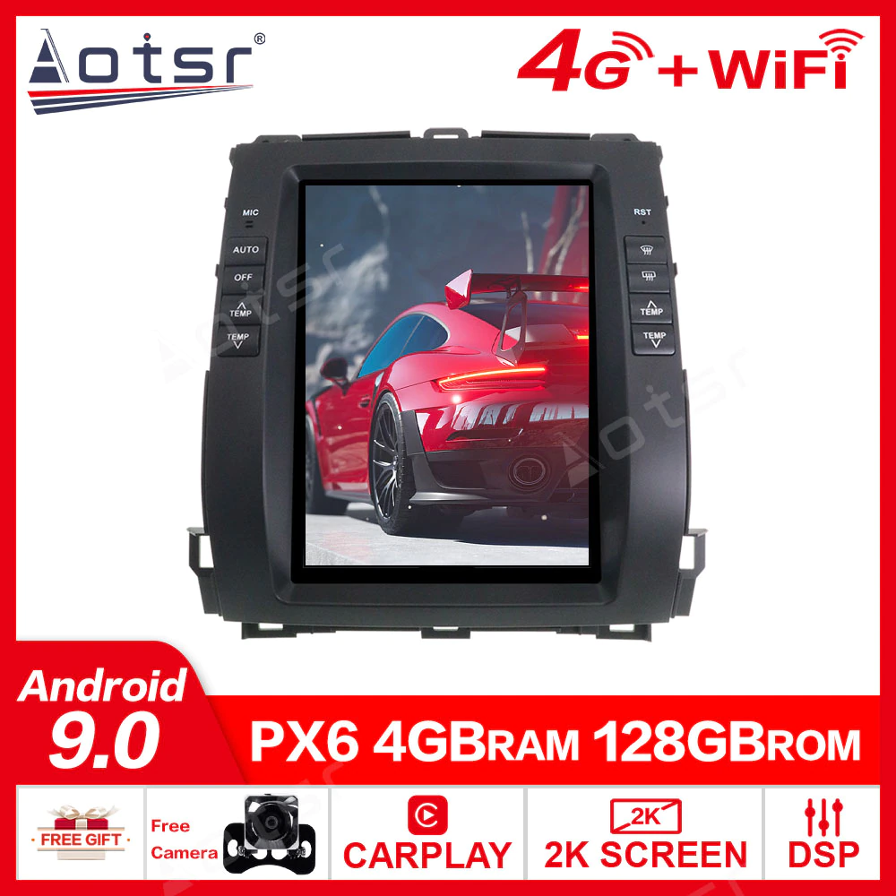 128G Tesla Screen For Toyota Land Cruiser Prado 120 2002-2009 / Lexus GX470 Android Unit Car Multimedia Player GPS Radio Stereo-Aotsr official website
