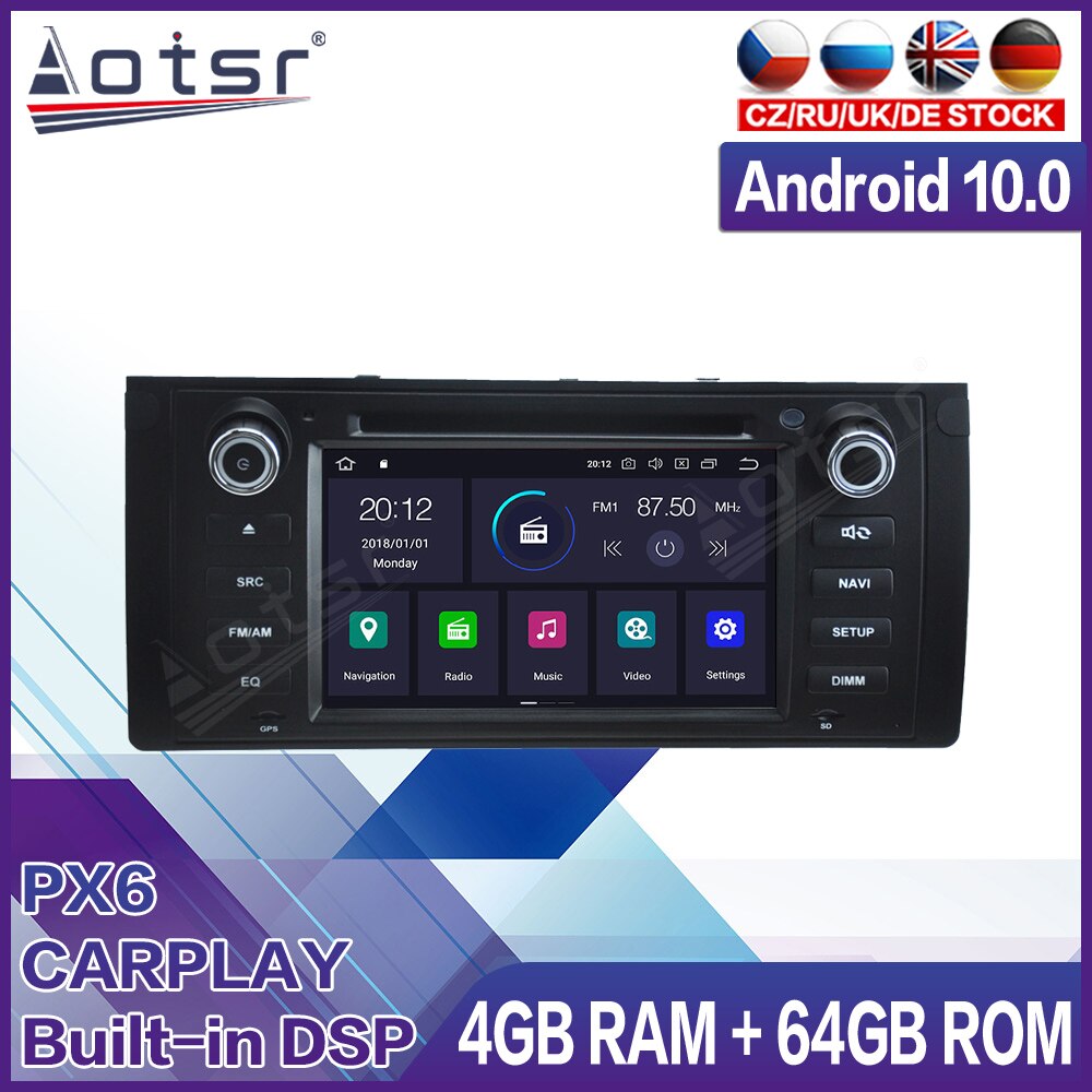 64G Android Radio Tape Recorder Car Multimedia Player Stereo For BMW M5 E39 1995 1996 1997 1998 - 2003 Head Unit GPS Navigation-Aotsr official website