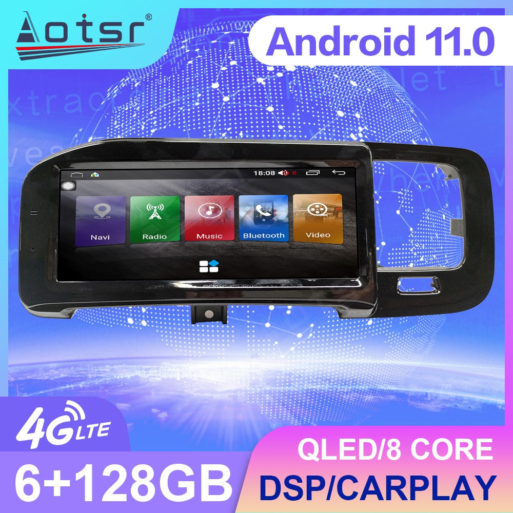 6+128G Android 11 For Volvo S60 V60 2011 2012 2014 - 2018 Car Auto Radio Multimedia Video Player Navigation Stereo GPS HeadUnit