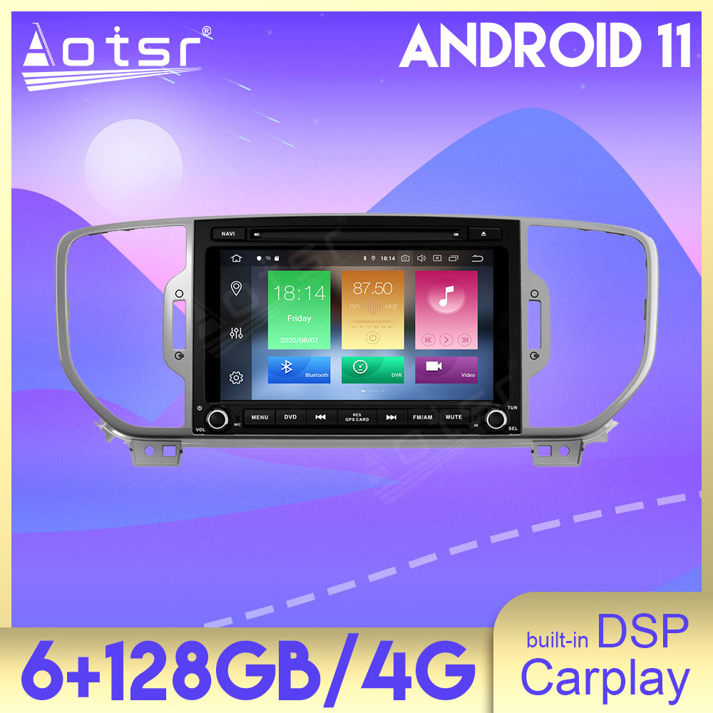 Android 11 Auto Stereo 6+128GB DSP Carplay GPS Navigation For KIA Sportage 2016+ Multimedia Car Radio Player Head Unit