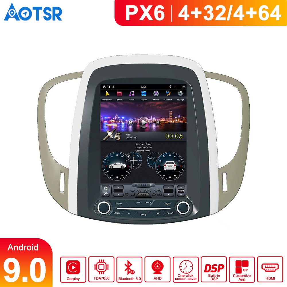Aotsr Tesla Vertical screen Android 9.0 4+64G Car DVD Multimedia player GPS Navigation For Buick Lacrosse 2009-2012 carplay  IPS-Aotsr official website
