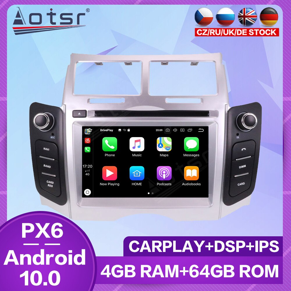 For Toyota Yaris 2005 - 2011 Car Radio Recorder Android Multimedia Player Car GPS Navigation HD Carplay Audio Stereo Screen Unit-Aotsr official website