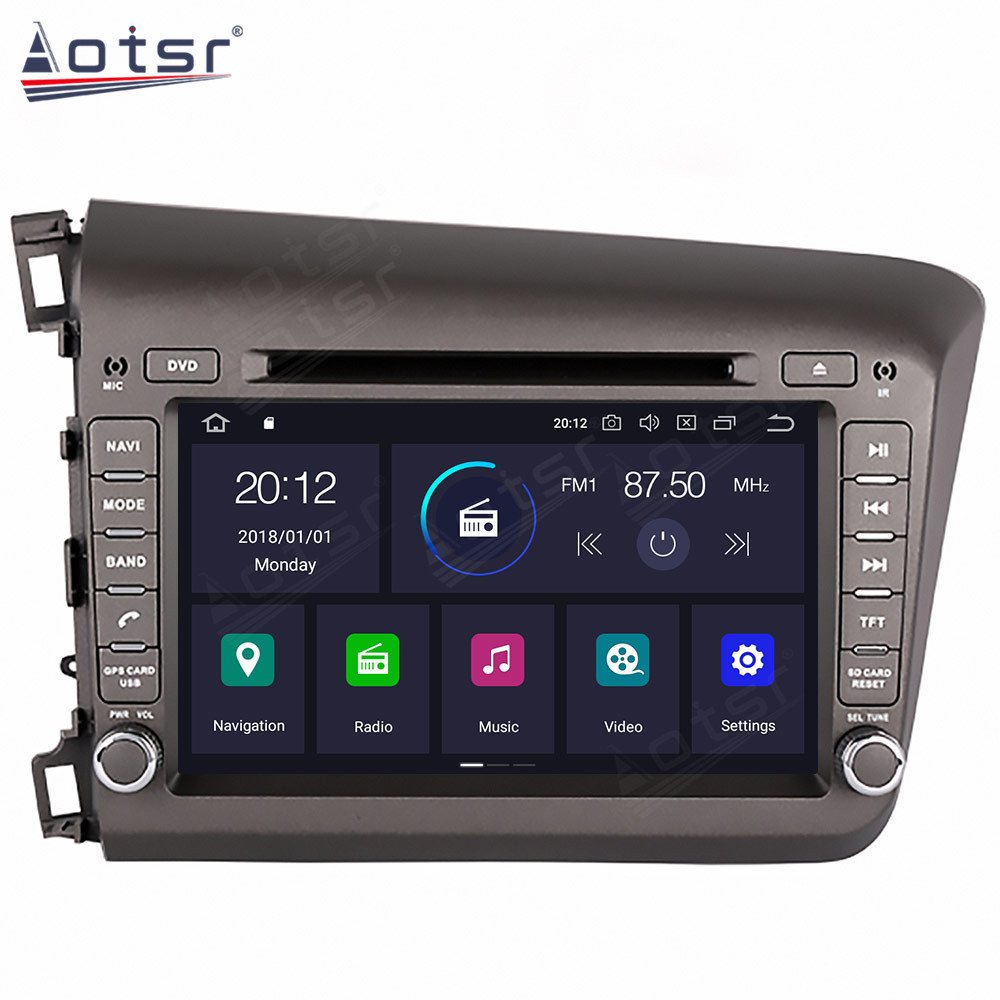 Qualcomm Android 11 Car Radio 8 Core Autoradio For HONDA CIVIC 2012+ GPS Navigation DVD Multimedia Player Head Unit-Aotsr official website