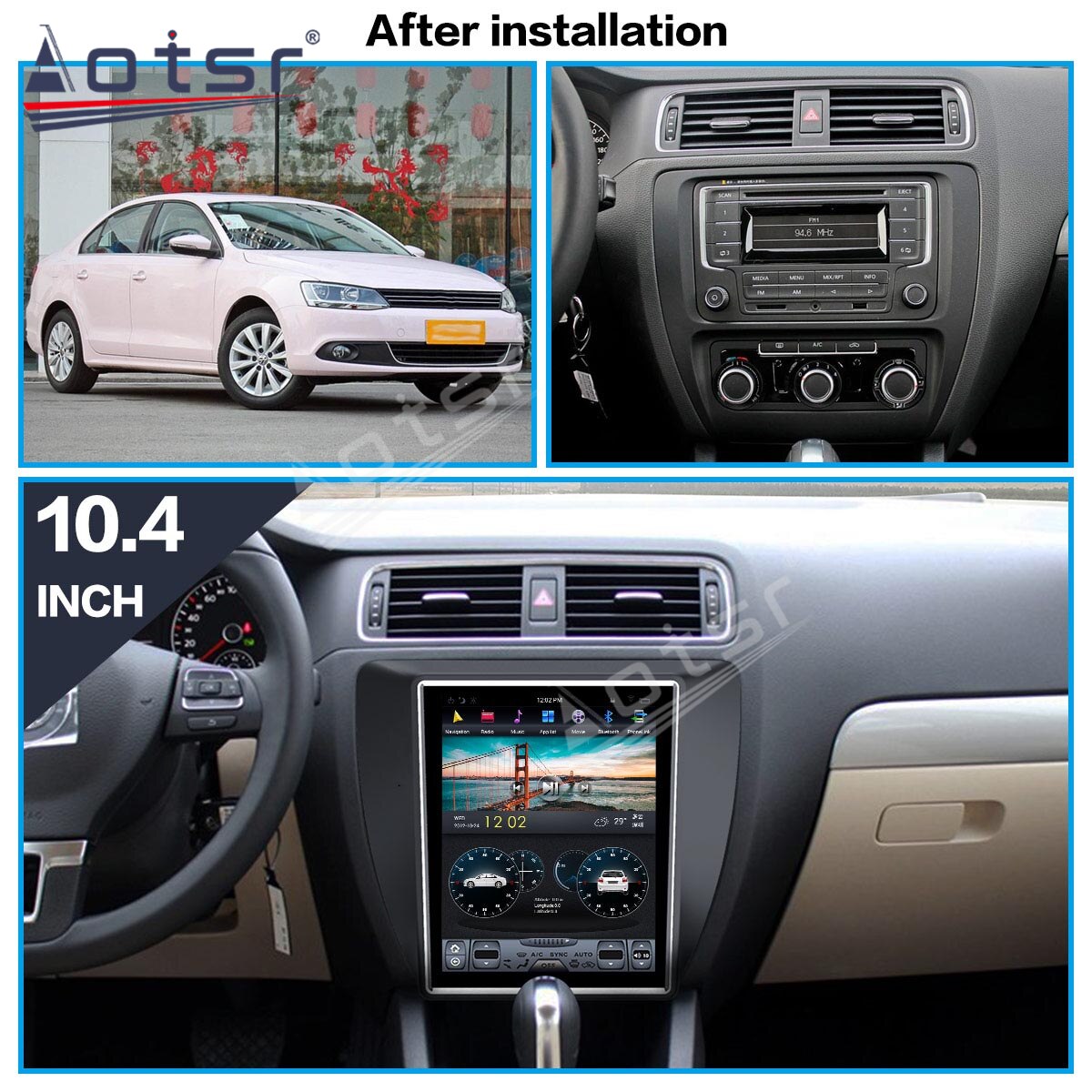 For Volkswagen Passat CC 2011-2014 Android 9 64G PX6 Vertical Tesla Screen Car GPS Navigation Stereo Head Unit Multimedia Player-Aotsr official website