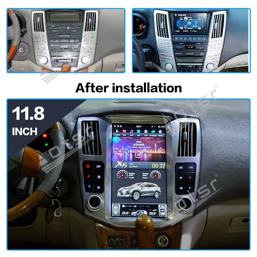 For Lexus RX RX300 RX330 RX350 RX400H Android Auto Radio Tape Recorder 2004 - 2007 Car Multimedia Player Stereo Head Unit Tesla Navi