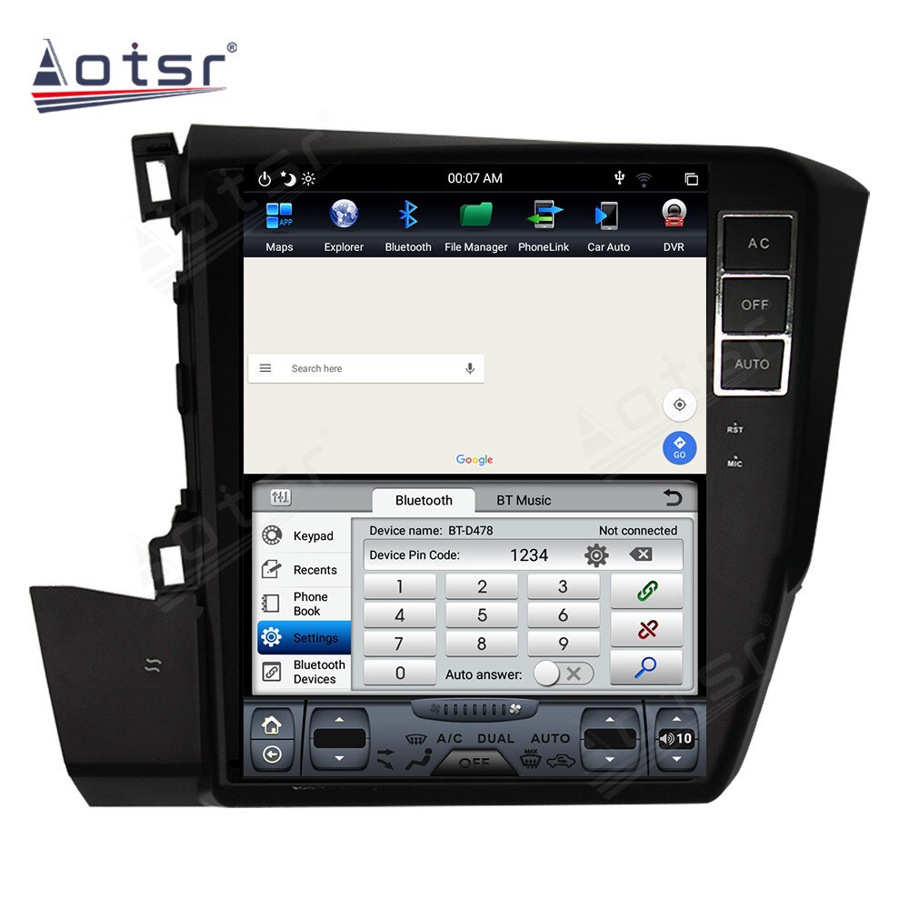 8GB 256GB Tesla Vertical Screen GPS Navigaiton For Honda Civic 2012 - 2015 Multimedia DVD Video Player Car Radio Tape Recorder-Aotsr official website