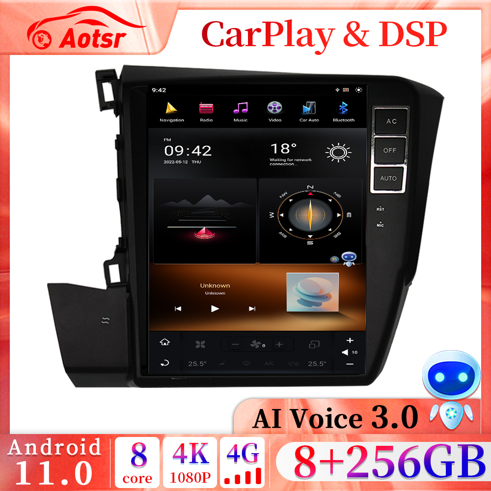 8GB 256GB Tesla Vertical Screen GPS Navigaiton For Honda Civic 2012 - 2015 Multimedia DVD Video Player Car Radio Tape Recorder-Aotsr official website