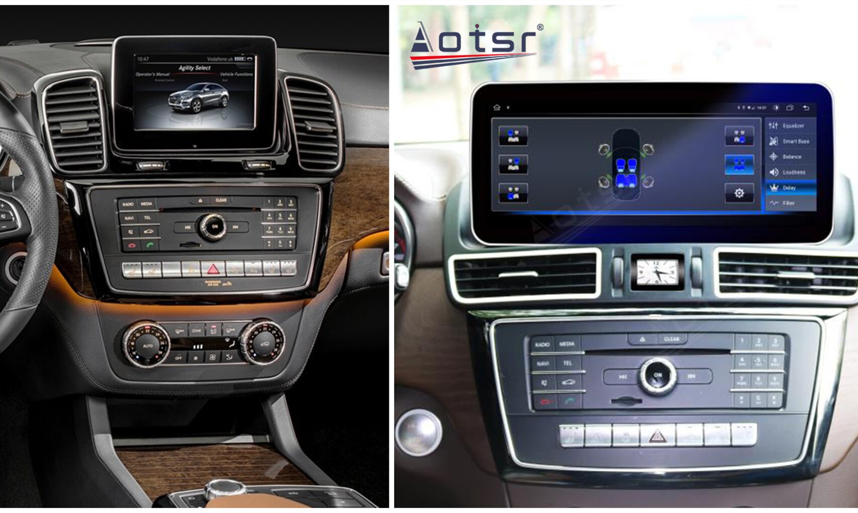 For Mercedes Benz GLE GLS W166 X166 Android Radio Tape Recorder Car Multimedia Player Stereo Head Unit Map GPS Navigation Audio-Aotsr official website