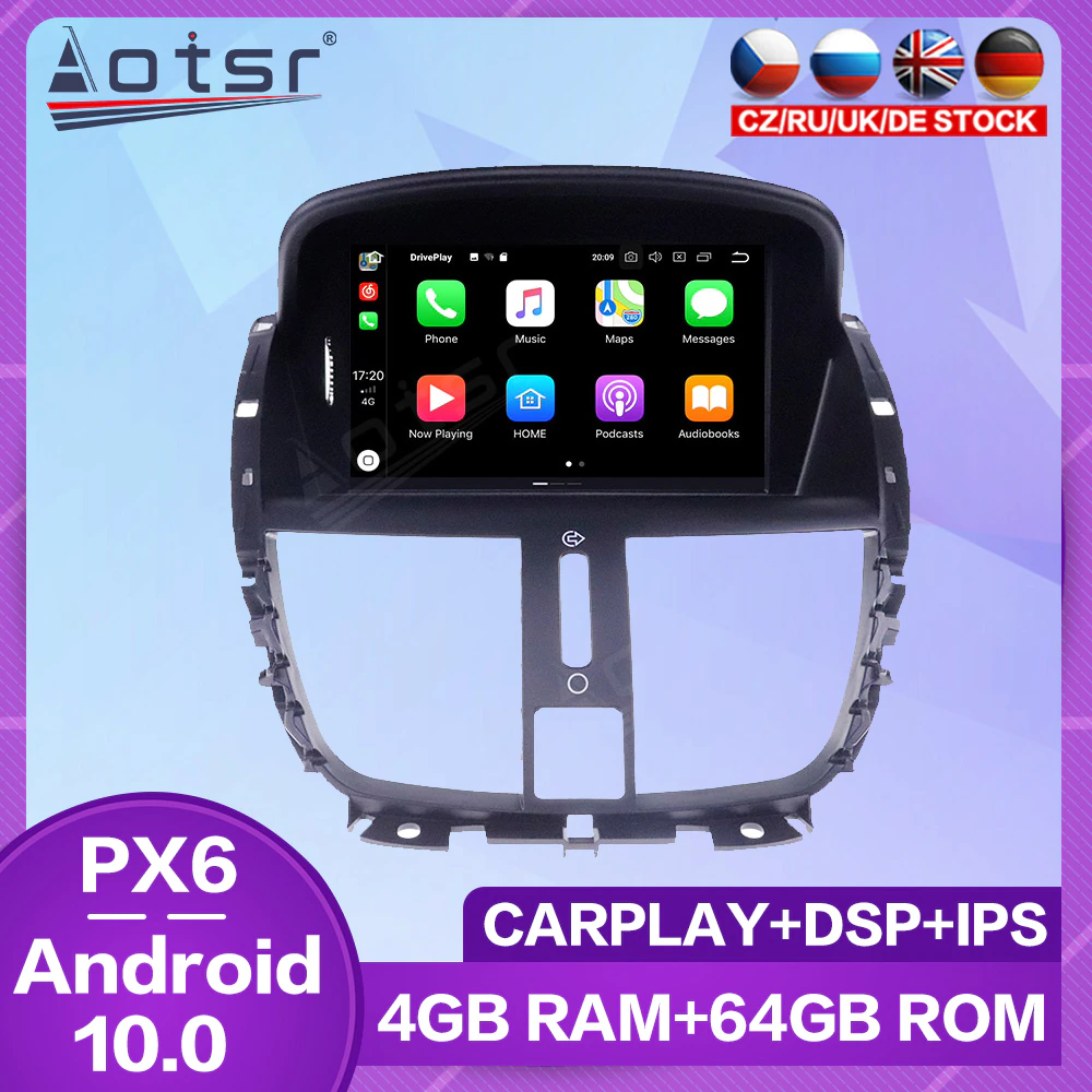 Car Radio Screen For Peugeot 207 Android Multimedia Player Carplay 2008 2009 2010 - 2014 GPS Navigation Auto Stereo Audio Unit-Aotsr official website