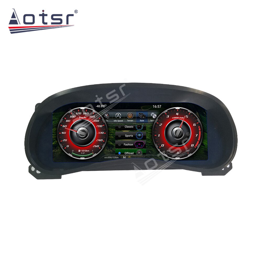 AOTSR 12.3 Inch For Jeep Wrangler 3 JK 2010+ Car LCD Cluster Instrument Multimedia Dashboard Modification GPS navigation player-Aotsr official website