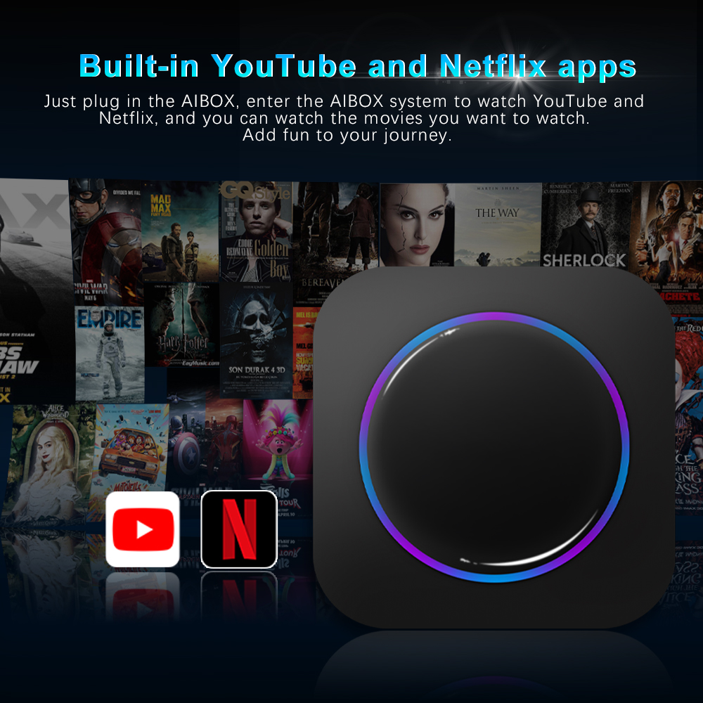 Wireless Carplay Mini AI Box Apple Carplay Android Auto 4G LTE GPS Youtube Netflix Play Head Unit
