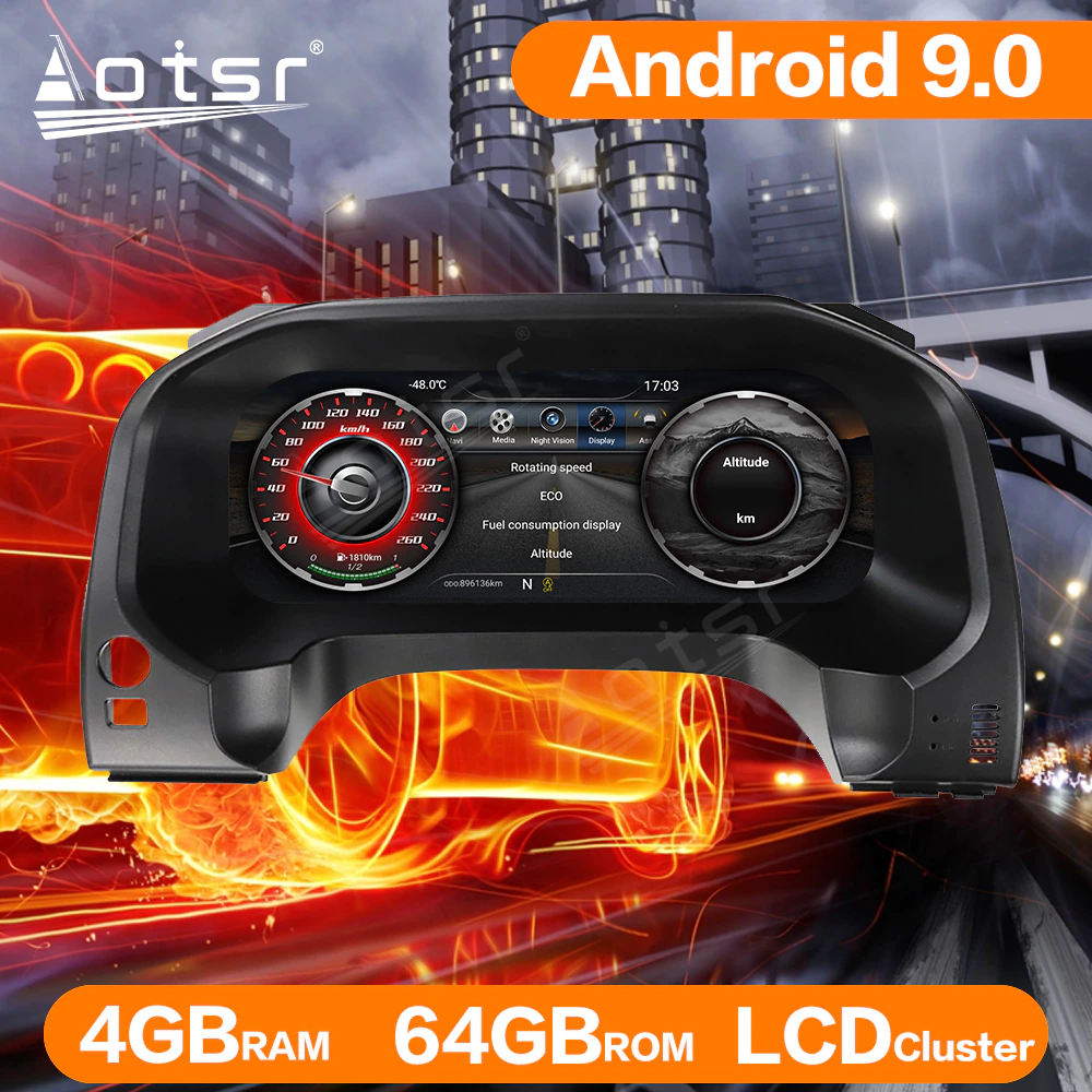 For Toyota Land Cruiser Prado Car LCD Cluster Instrument Multimedia Dashboard Modification Android GPS Navigation