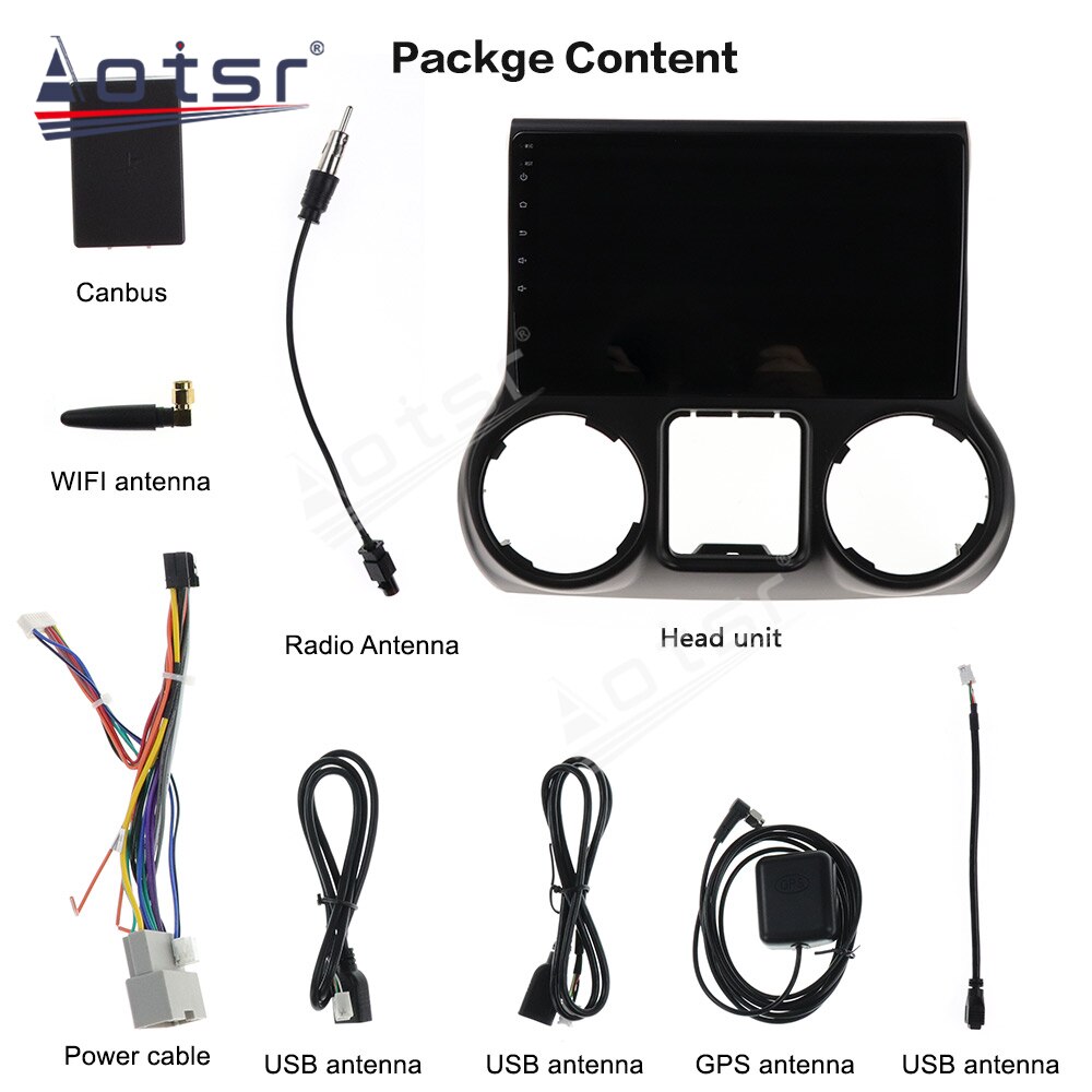 128G Android 11 Car Radio For Jeep Grand Wrangler JK Android Radio Auto Stereo Car GPS Navigation 2011-2017 PX6 Head Unit Car Multimedia Player-Aotsr official website