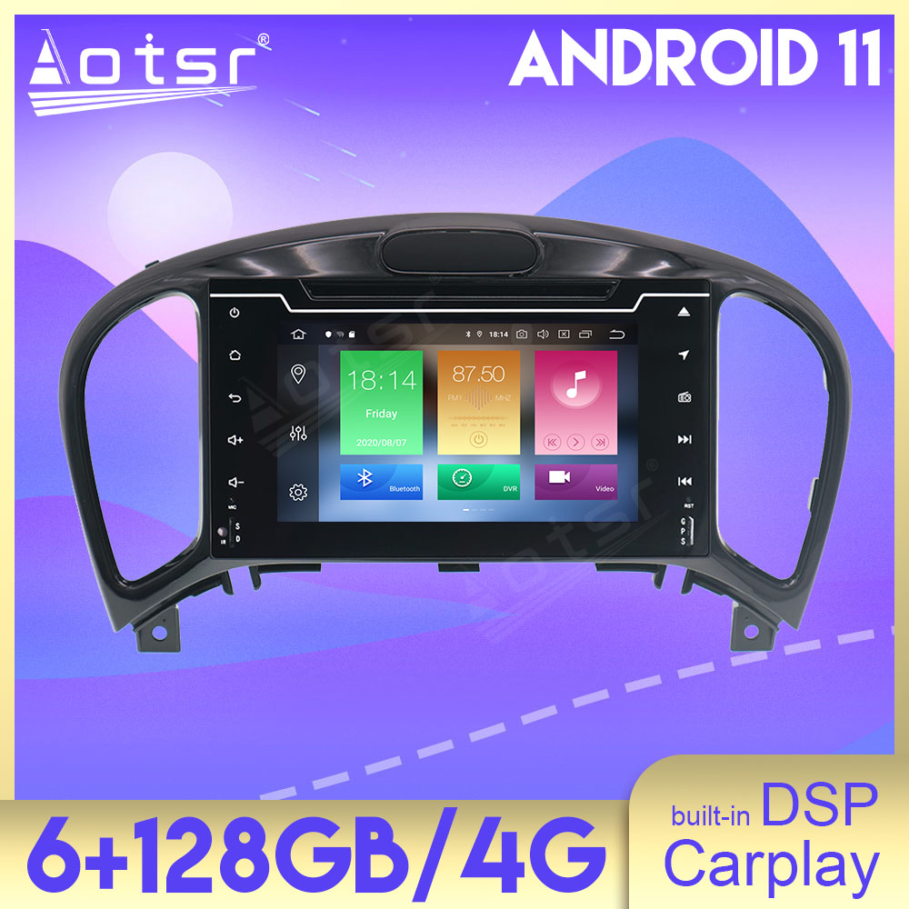 Android 11 Auto Stereo 6+128GB DSP Carplay GPS Navigation For NIssan Juke 2011-2017 Multimedia Car Radio Player Head Unit
