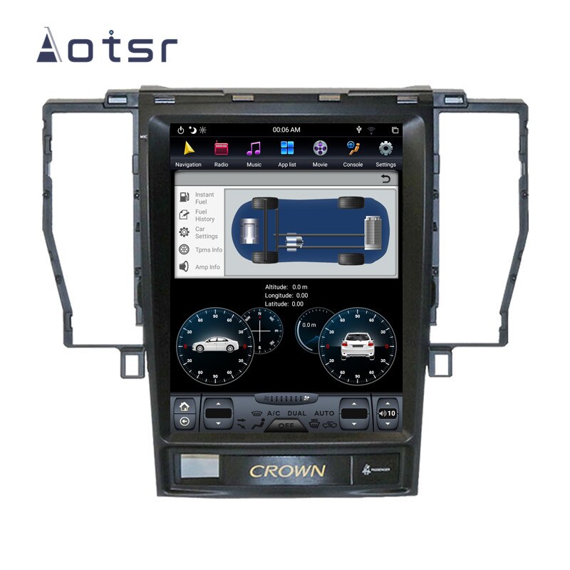 Android 8.1 Tesla style DVD multimedia player GPS navigation for Toyota Crown 2005-2009 12th car radio player Auto stereo unit-Aotsr official website