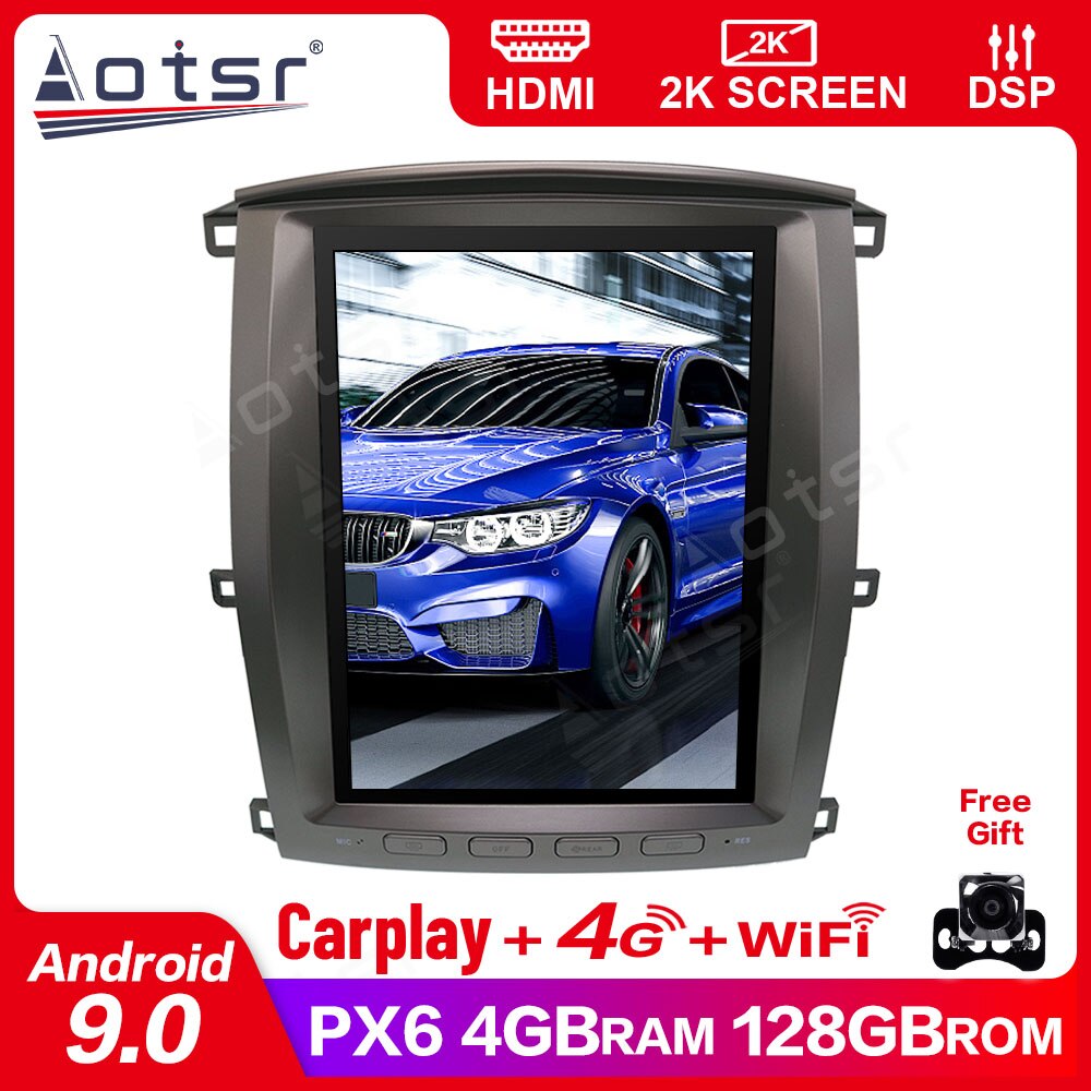 4+128G Tesla Screen For Toyota Land Cruiser 100 LC100 For Lexus LX470 2002-2007 Android Unit Multimedia Player GPS Radio Stereo-Aotsr official website