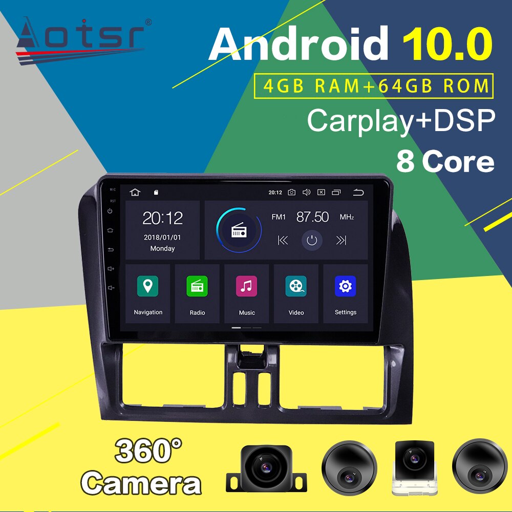 For Volvo XC60 2009-2012 Android Radio Car Multimedia Player Car GPS Navigation Android 10.0 4GB 64GB PX6 Auto Stereo Head Unit-Aotsr official website
