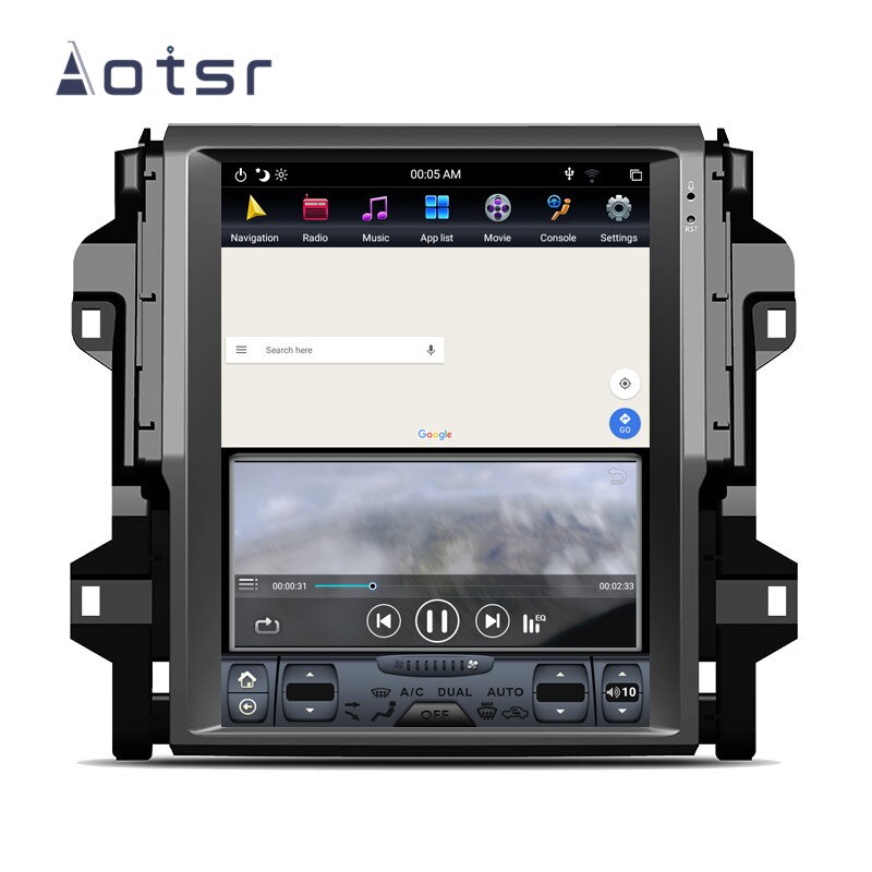 Android 9.0 Tesla style GPS navigation for Toyota Fortuner 4 Runner 2016-2018 Car auto radio stereo Multimedia player Head Unit-Aotsr official website