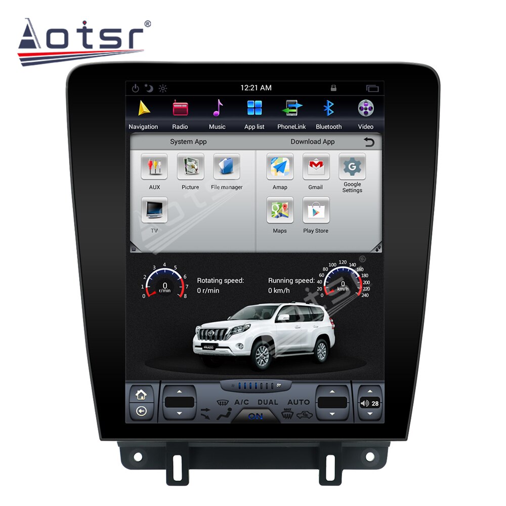 For Ford Mustang 2010-2014 Car Radio 128GB Tesla Vertical Screen Android 9.0 Multimedia Autoradio Video Player GPS Navigation BT-Aotsr official website