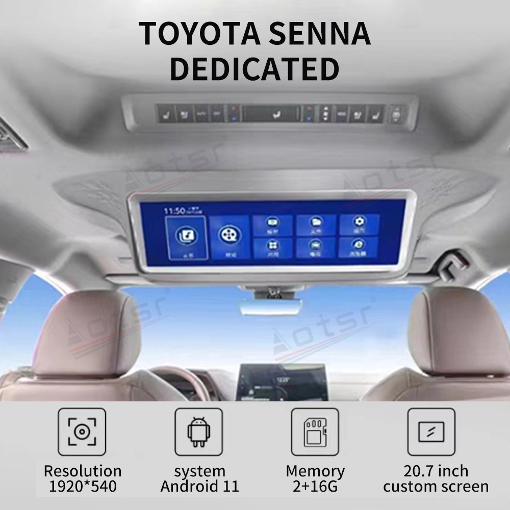 Android System 20.7 Inch LCD Screen HD Car Monitor Ceiling TV For Toyota Sienna Car Video Auto Roof Mount Display HDMI FM-Aotsr official website